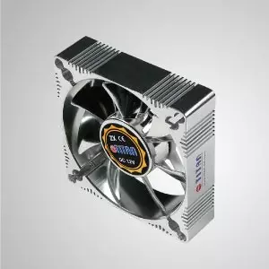 12V DC 92mm Aluminum Frame Cooling Fan with Electro-Plated from EMI / FRI Protection - Made 92mm aluminum frame cooling fan, it has more powerful heat dissipation and robust construction.